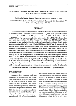 Influence of some abiotic factors on the acute toxicity of cadmium to