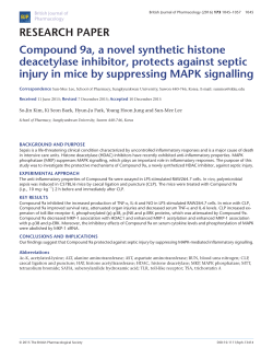 Compound 9a, a novel synthetic histone deacetylase inhibitor