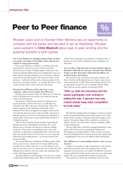 Peer to Peer finance