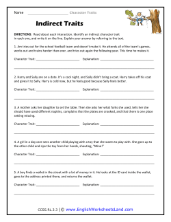 Indirect Traits - English Worksheets Land