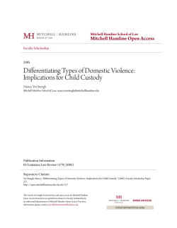 Differentiating Types of Domestic Violence