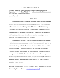 3. SAW Magnetic Field Sensor Description