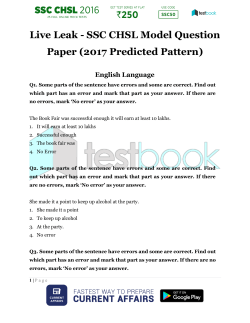 Live Leak - SSC CHSL Model Question Paper (2017