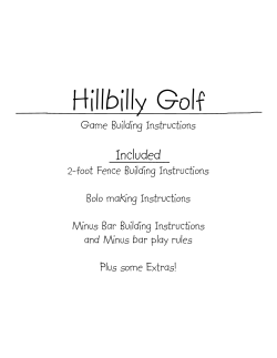 Hillbilly Golf Building Instructions
