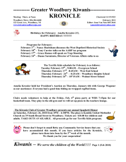 February 2011 Newsletter - Kiwanis Club of Greater Woodbury