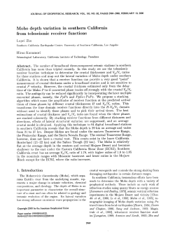 Moho depth variation in southern California from teleseismic