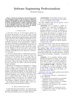 Software Engineering Professionalism