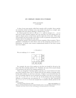 On certain cross sum puzzles