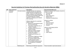 Annex A A-1 Security Guidelines for Premises Storing/Handling