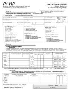 Medical and Dental Insurance Enrollment/Changes.