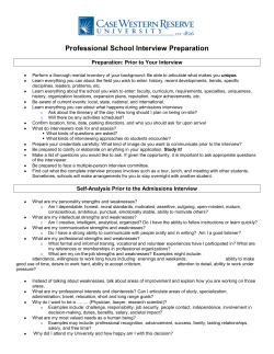 Professional School Interview Prep