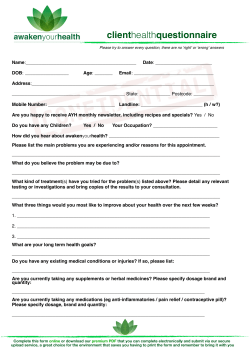 form - Awaken Your Health