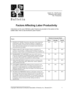 MCAA Bulletin Labor Inefficiencies (2011)