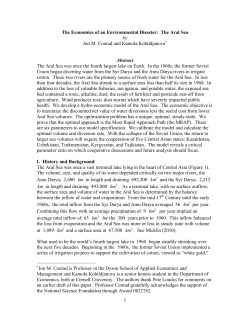 1 The Economics of an Environmental Disaster: The Aral Sea by Jon