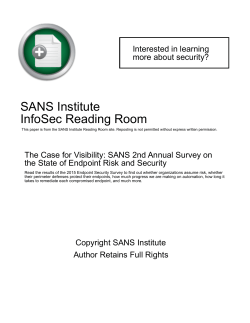 SANS 2nd Annual Survey on the State of Endpoint