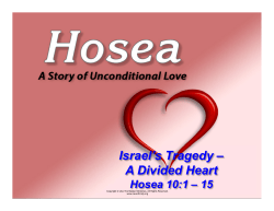 Israel`s Traged - A Divided Heart