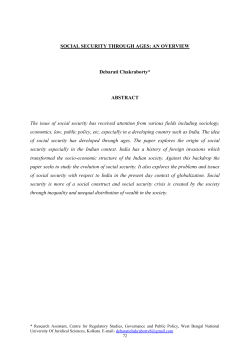 SOCIAL SECURITY THROUGH AGES