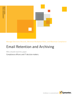 Symantec White Paper - Email Retention and Archiving