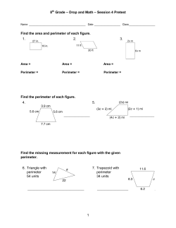 8th Grade – Drop and Math – Session 4 Pretest 1 Find the area and