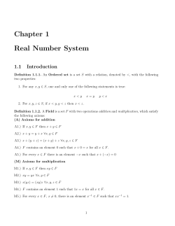 Chapter 1 Real Number System