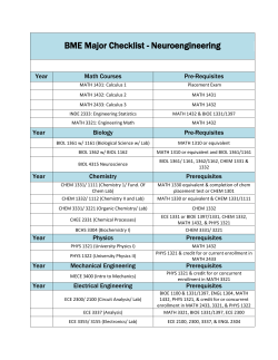 BME Major Checklist