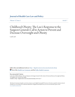 childhood obesity: the law`s response to the surgeon general`s call