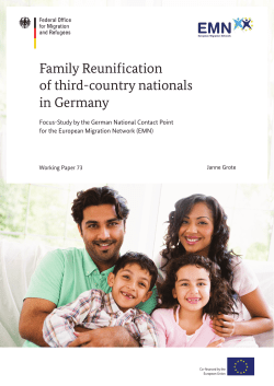 Family Reunification of TCNs in the EU: National Practices DE 2016