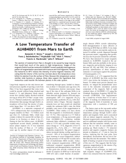 A Low Temperature Transfer of ALH84001 from Mars