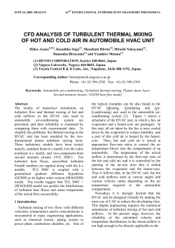 CFD ANALYSIS OF TURBULENT THERMAL MIXING OF HOT AND