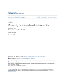 Personality theories and models: An overview
