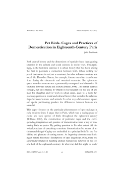 Pet Birds. Cages and Practices of Domestication in Eighteenth