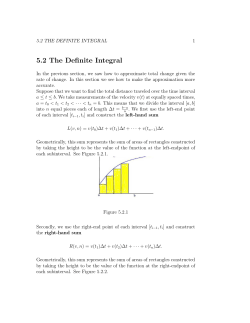 5.2 The Definite Integral