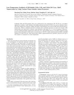 Low-Temperature Synthesis of Oil-Soluble CdSe, CdS, and CdSe