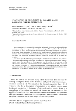 STOCHASTIC% OF NUCLEATION IN ISOLATED GASES