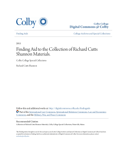 Finding Aid to the Collection of Richard Cutts Shannon Materials.