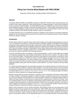 Fitting Your Favorite Mixed Models with PROC MCMC