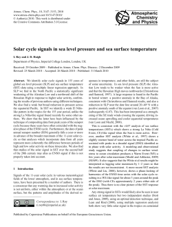 Solar cycle signals in sea level pressure and sea surface temperature