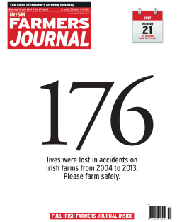 176lives were lost in accidents on Irish farms from 2004 to 2013