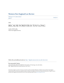 because forever is too long - Digital Commons @ Western New