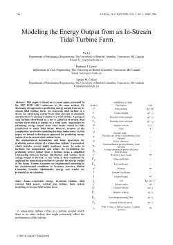 Modeling the Energy Output from an In-Stream