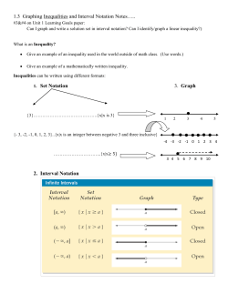 1.3 Graphing Inequalities and Interval Notation Notes&hellip;.. 1. Set
