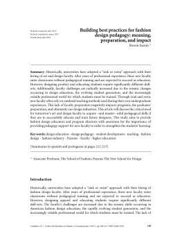 Building best practices for fashion design pedagogy: meaning