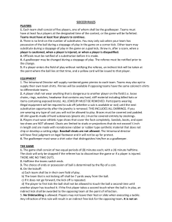 SOCCER RULES PLAYERS 1. Each team shall consist of five
