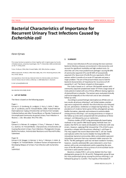 Bacterial Characteristics of Importance for Recurrent Urinary Tract