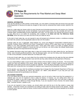 Exhibitor Sales Tax information