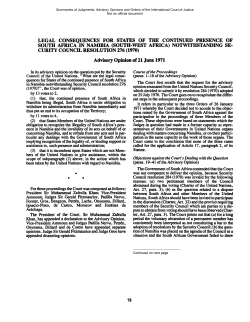 legal consequences for states of the continued presence of