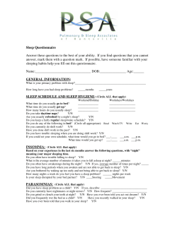 Sleep Questionnaire