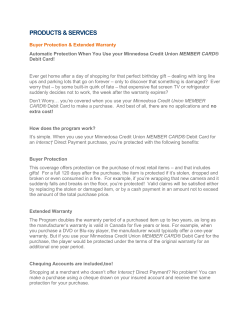 Buyer Protection - Minnedosa Credit Union
