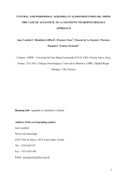 1 central and peripheral agraphia in alzheimer`s disease