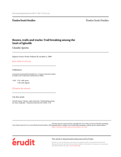 Routes, trails and tracks: Trail breaking among the Inuit of